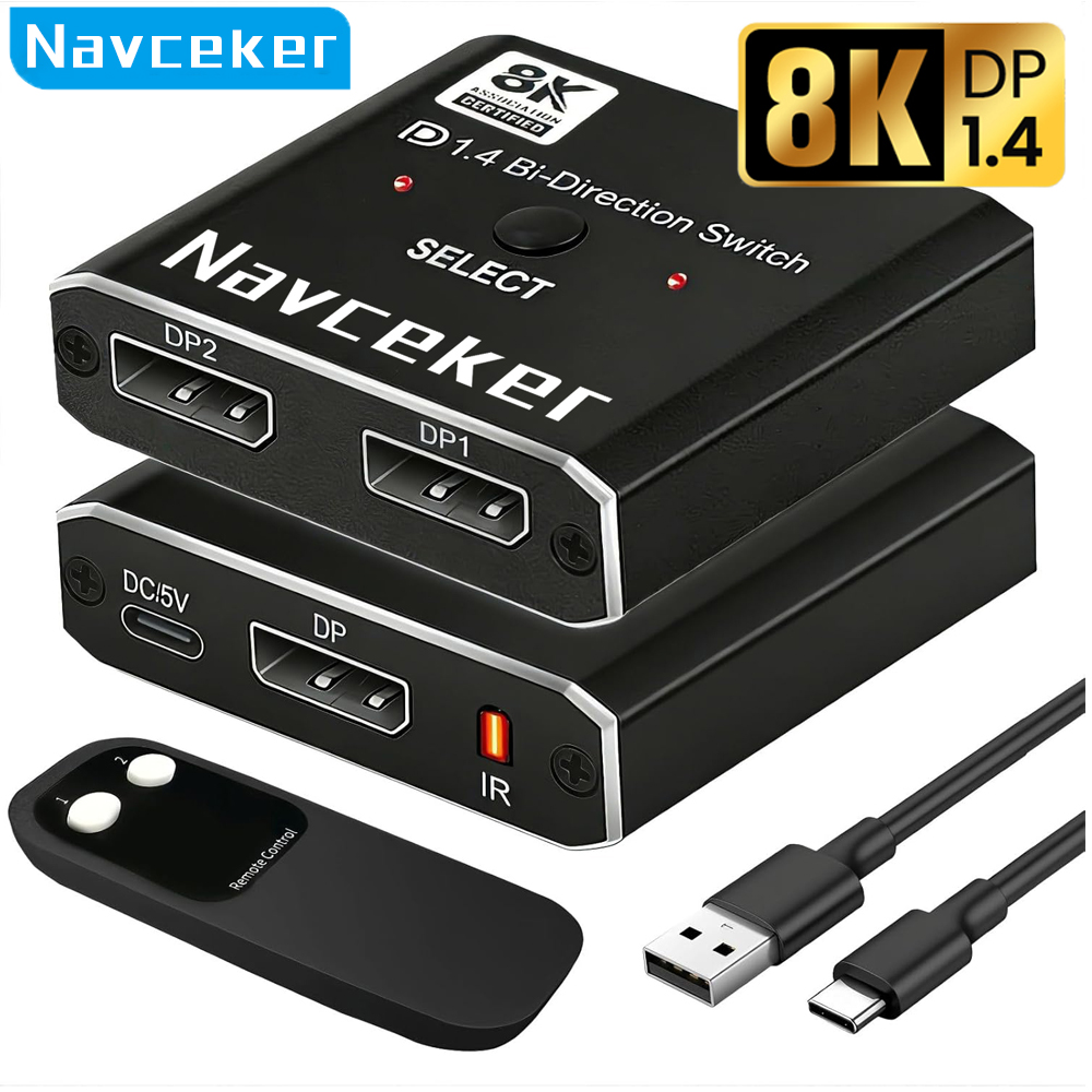 Home Cinema Apple - Navceker DisplayPort 스위치 8K 스플리터 양방향