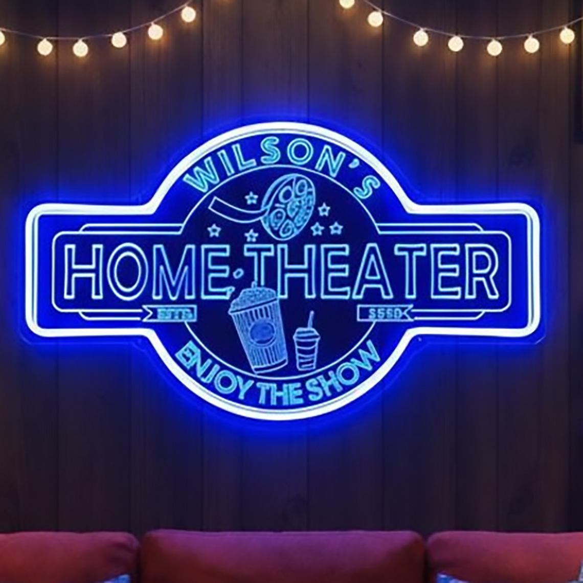 Home Cinema In - 맞춤형 홈시어터 네온사인, 개인 맞춤형 영화관