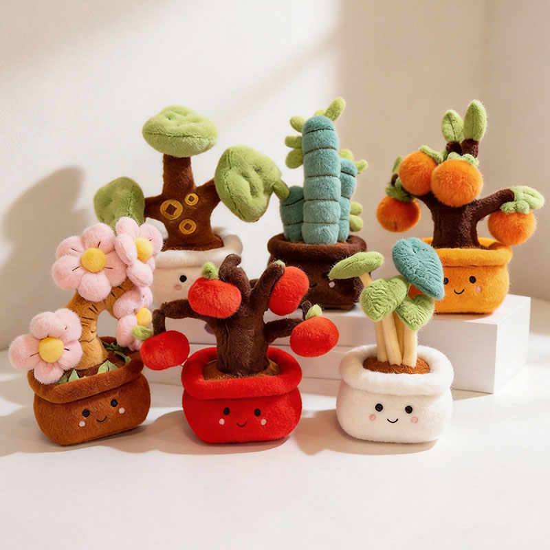 Home Cinema Apple - 25cm 귀여운 화분에 담긴 봉제인형 부드러운
