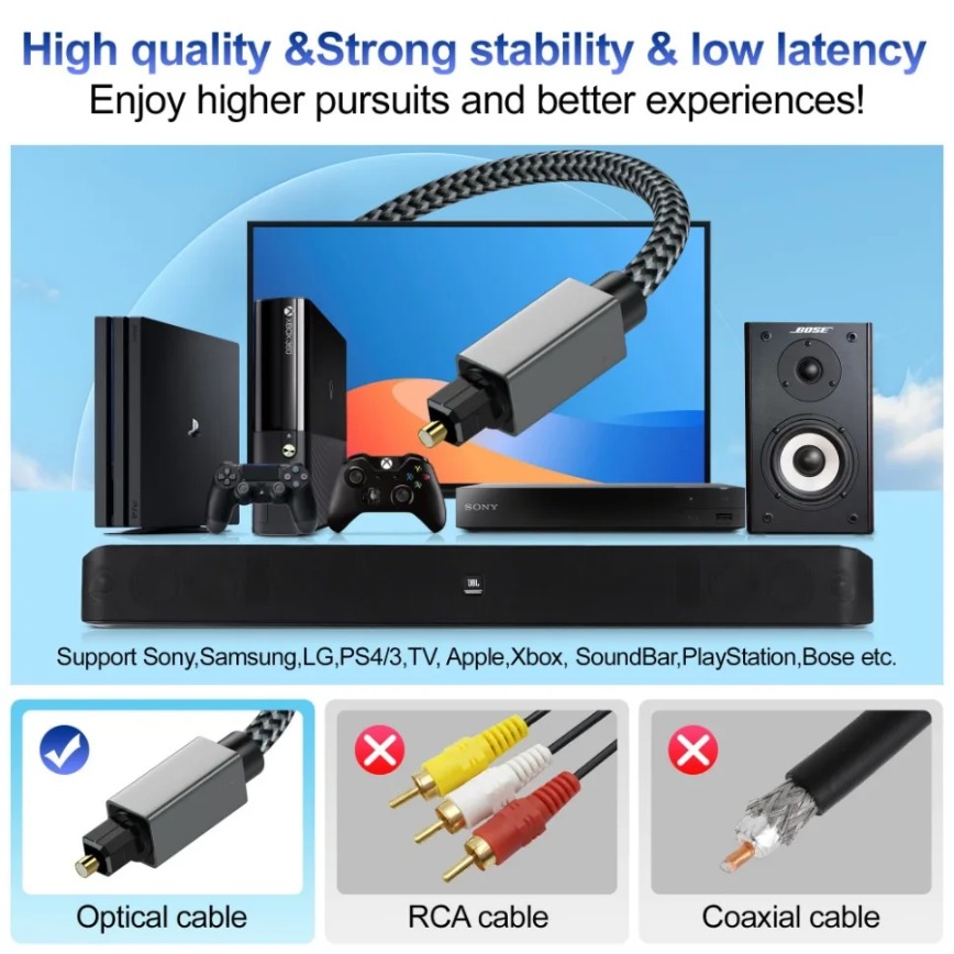 디지털 광 오디오 케이블 3m Toslink SPDIF - Home Cinema Blu Ray 리뷰 및 가격