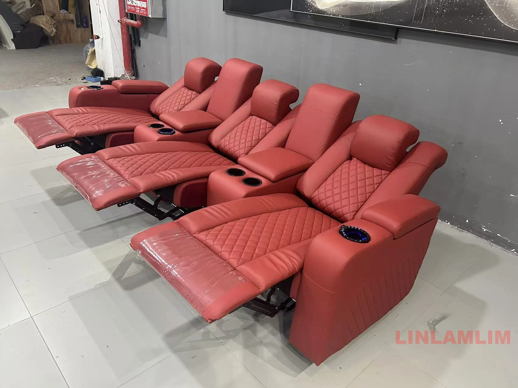 Linlamlim 럭셔리 3 인용 리클라이너 소파, 컵 - Home Cinema Recliners 리뷰 및 가격
