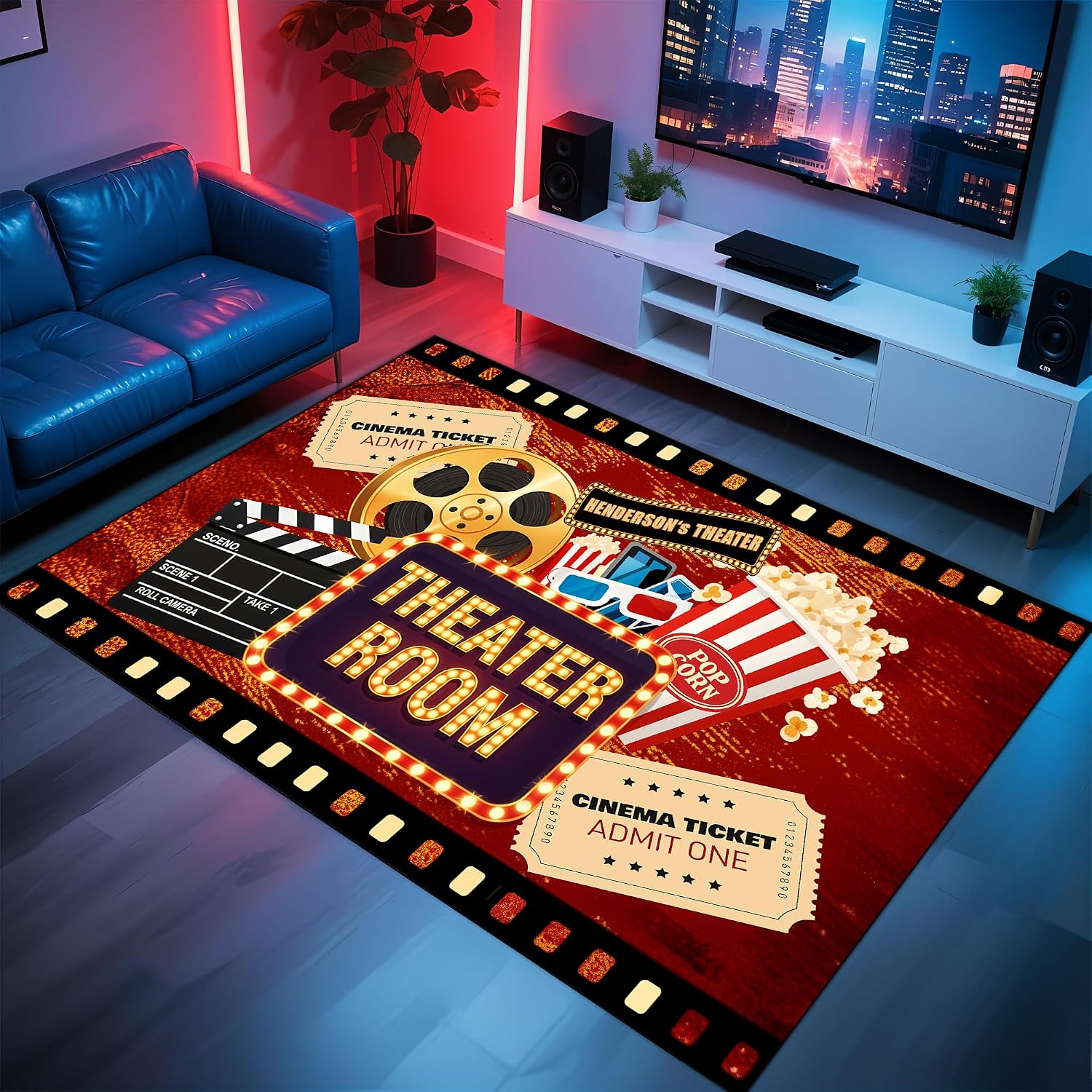 각인된 이름이 있는 영화관 카펫, 홈시어터 미디어룸용  - Home Cinema Experience 리뷰 및 가격