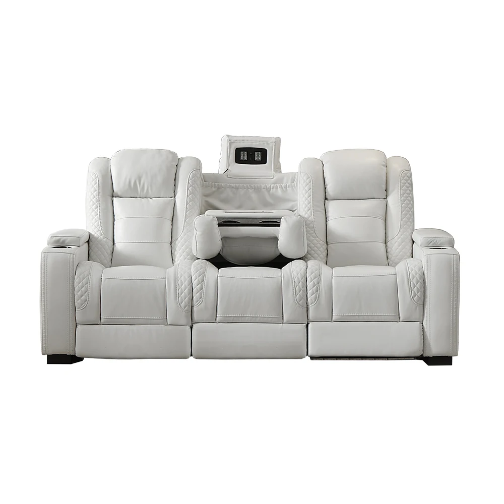 럭셔리 전동 리클라이너 화이트 가죽 소파, 홈시어터용  - Home Cinema Recliners 리뷰 및 가격