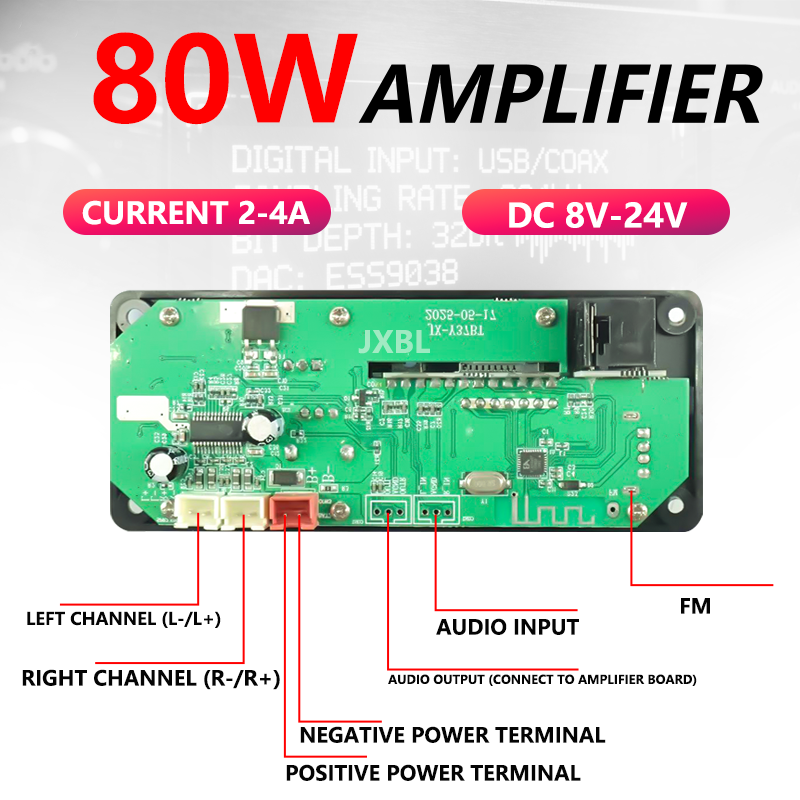 80W 블루투스 5.0 MP3 디코더 보드 2x40W  - Home Cinema In 리뷰 및 가격