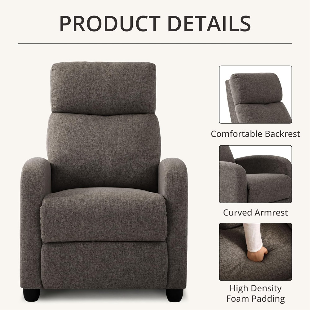 현대식 수동 푸시백 리클라이너 의자, 조절 가능한 1인 - Home Cinema Recliners 리뷰 및 가격